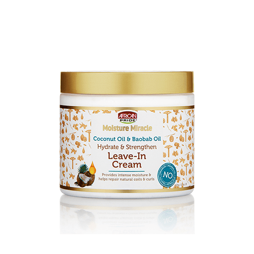 African Pride AFRICAN PRIDE MOISTURE MIRACLE COCONUT OIL & BAOBAB OIL LEAVE-IN CREAM - 15OZ - Ladies On The Run Hair & Skincare Club