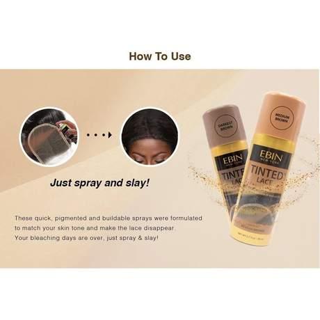EBIN EBIN Tinted Lace Aerosol Spray 80ml - PRE ORDERS ONLY DELIVERY 14 DAYS - Ladies On The Run Hair & Skincare Club