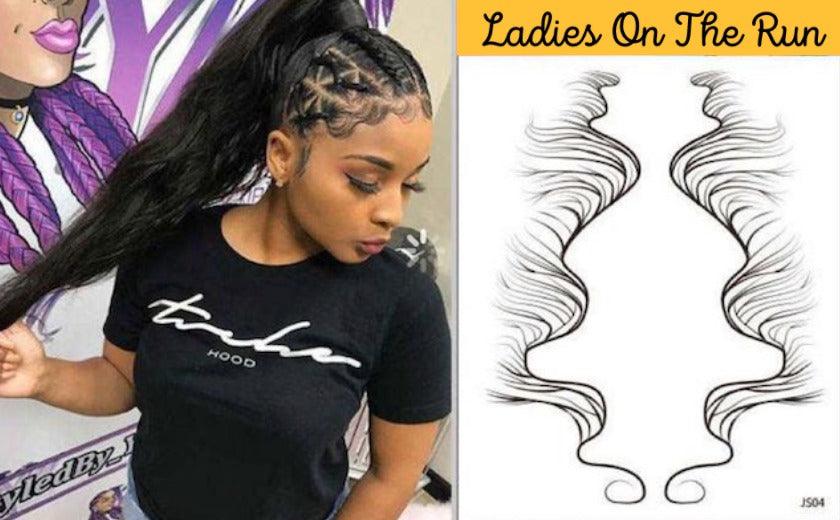 Ladies On The Run Hair & Skincare Club Baby Hair Edges Tattoo Stickers JS04 - Ladies On The Run Hair & Skincare Club