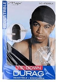 Magic Collection Magic Collection Men's Tie Down Durag Black - Ladies On The Run Hair & Skincare Club