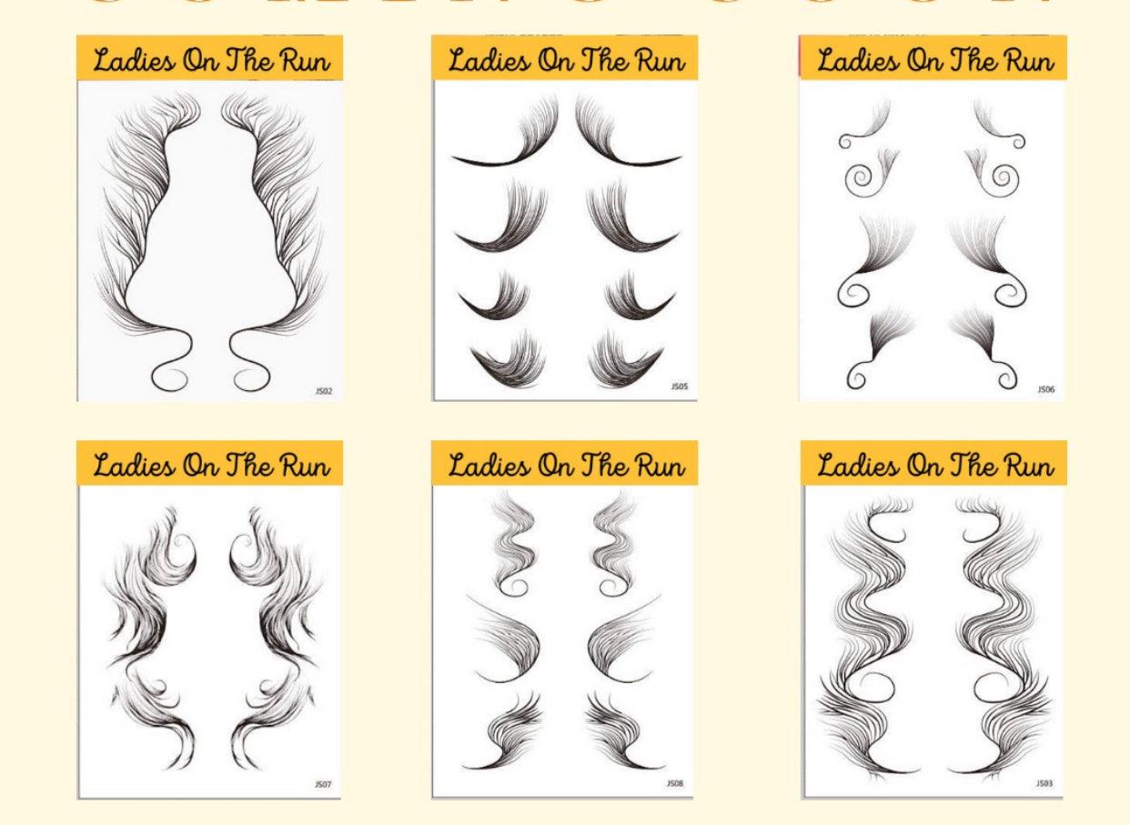 Ladies On The Run Hair & Skincare Club Baby Hair Edges Tattoo Stickers - Ladies On The Run Hair & Skincare Club