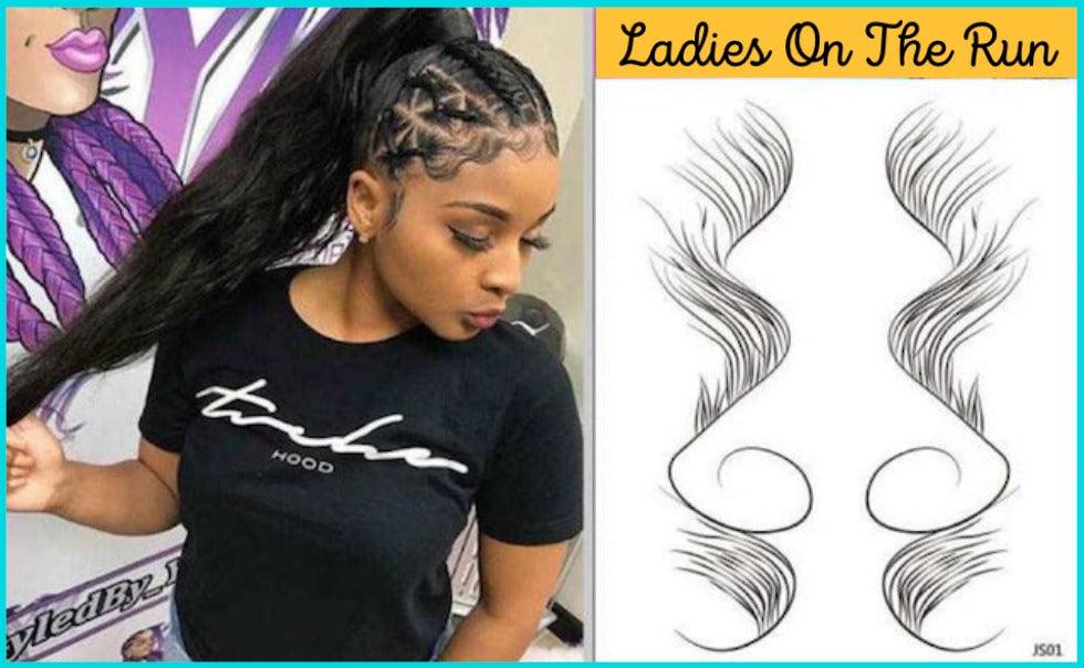 Ladies On The Run Hair & Skincare Club Baby Hair Edges Tattoo Stickers JS01 - Ladies On The Run Hair & Skincare Club