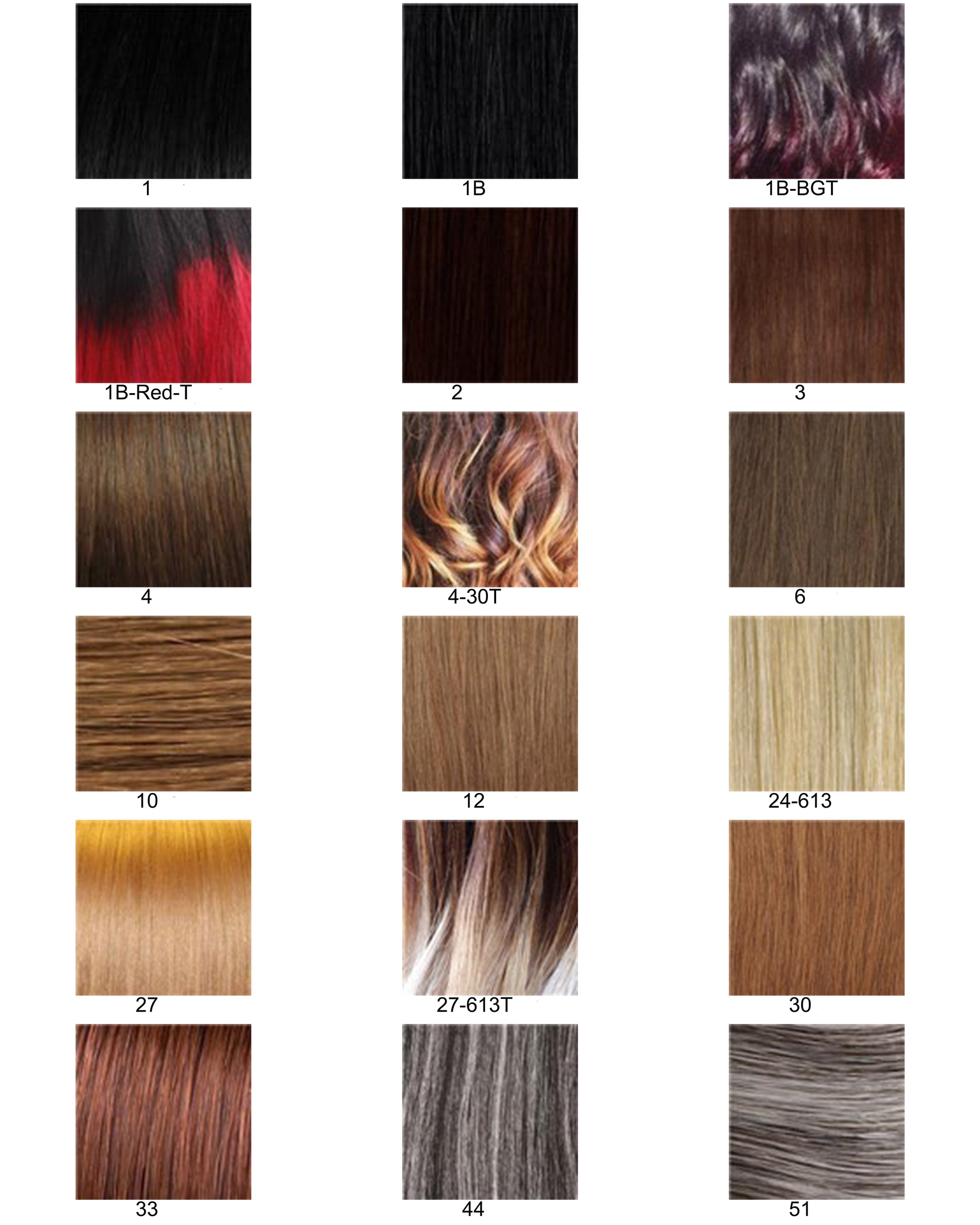 Impressions colour chart for pre stretched braid hair by Ladies On The Run