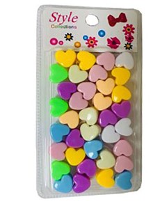 Ladies On The Run Hair & Skincare Club Style Collection Heart Shape Hair Beads BD003 Light Multi Hair Accessories - Ladies On The Run Hair & Skincare Club