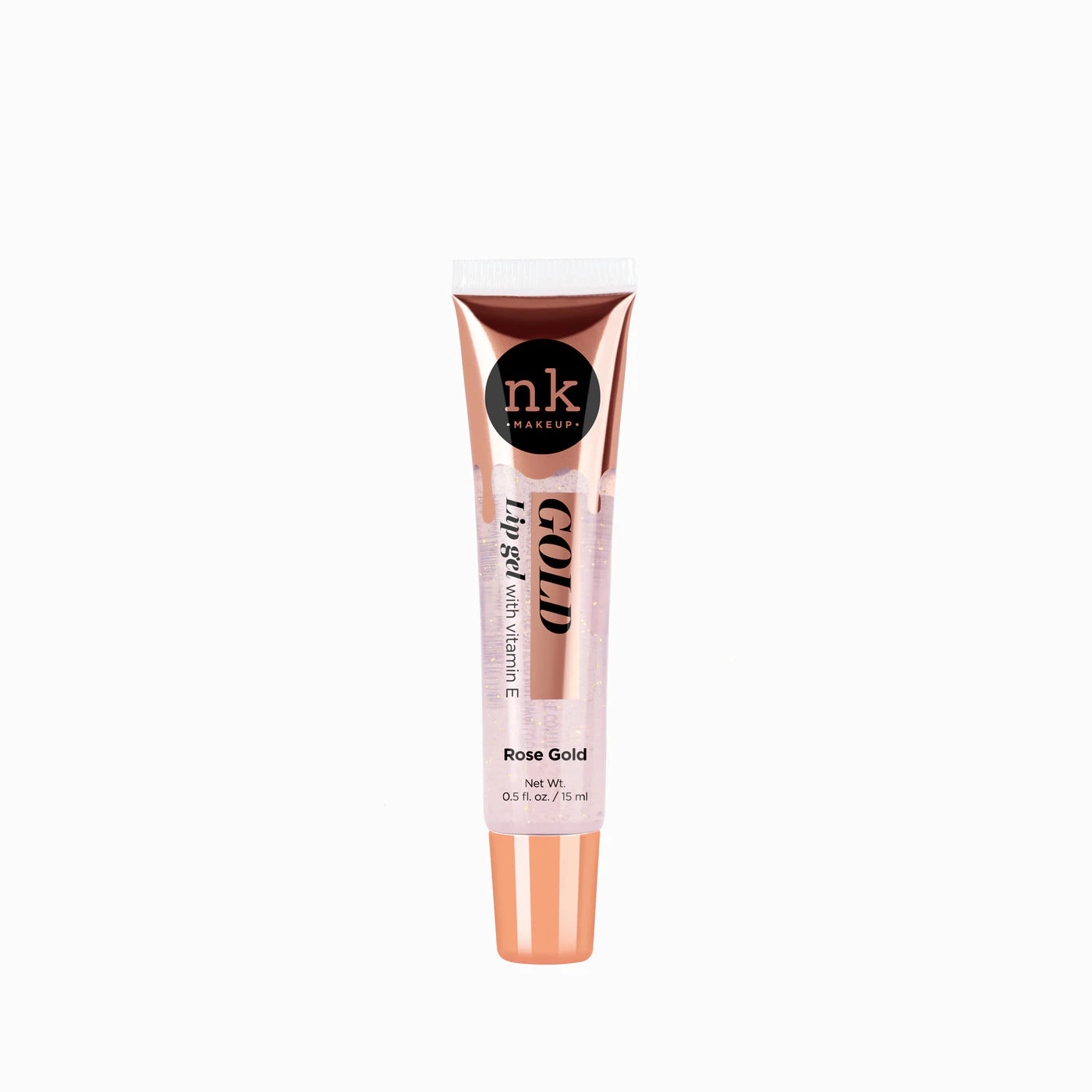 NK NICKA K NK Vitamin E Lip Gel Clear 15ml Tube Rose Gold - Ladies On The Run Hair & Skincare Club