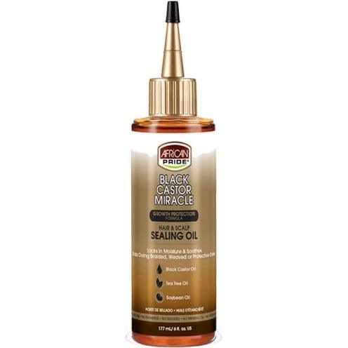 African Pride African Pride Black Castor Miracle Sealing Oil 6oz - Ladies On The Run Hair & Skincare Club