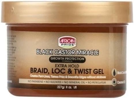 African Pride African Pride Black Castor Miracle Braid Loc And Twist Gel 227g - Ladies On The Run Hair & Skincare Club